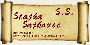 Stajka Šajković vizit kartica